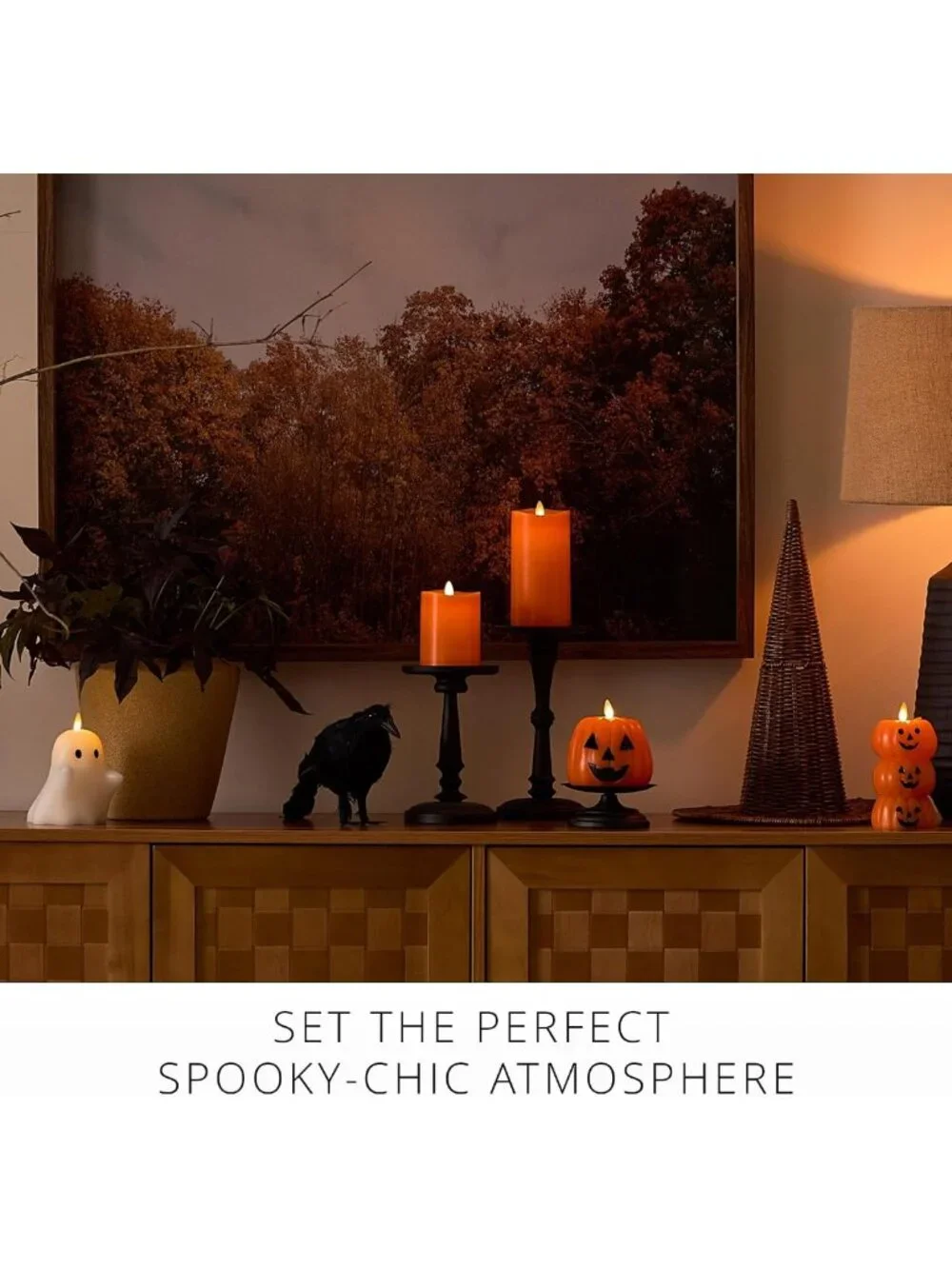 Flameless LED Candle with Timer, Real Wax Pillar, 3x6.5 Inch, Fall Decor, Remote